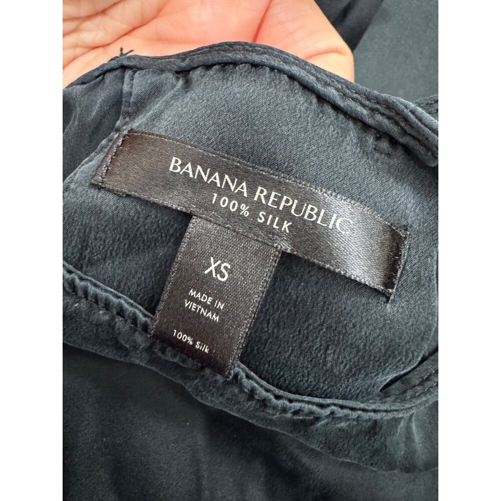 Banana Republic 100% silk relaxed blouse top‎ black sz xs - Picture 3 of 6